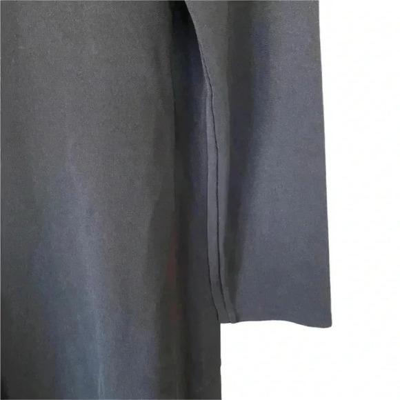 Liz Claiborne Black Dress Size Medium Asymmetrical Neckline Long Sleeves Office - Picture 6 of 8